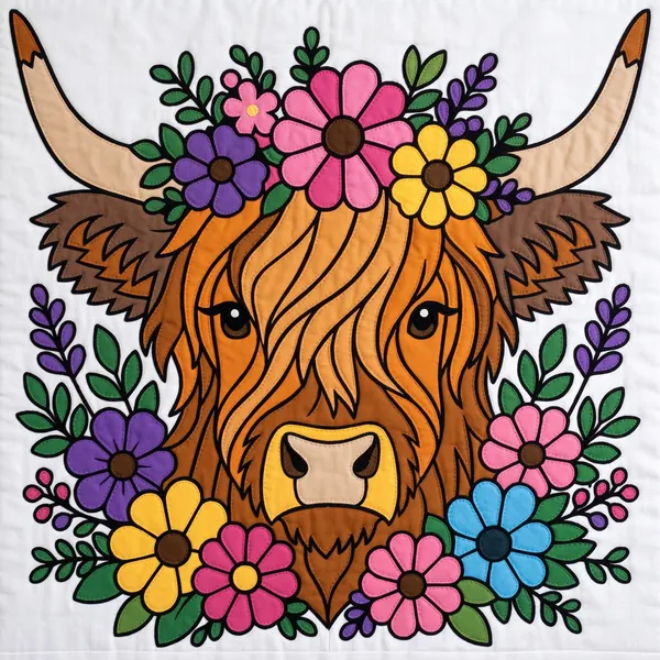 Highland Cow quilt pattern