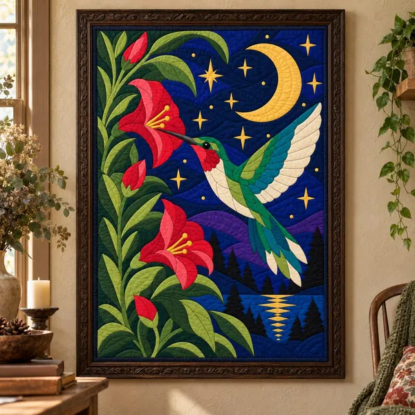 Moonlit Hummingbird quilt pattern