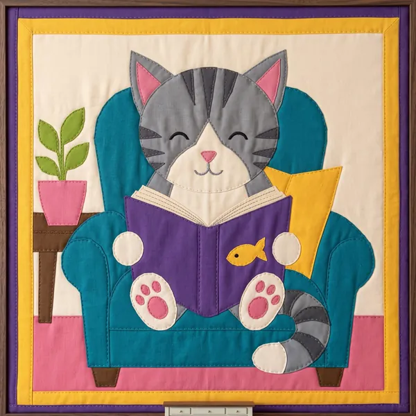 Reading Cat quilt pattern