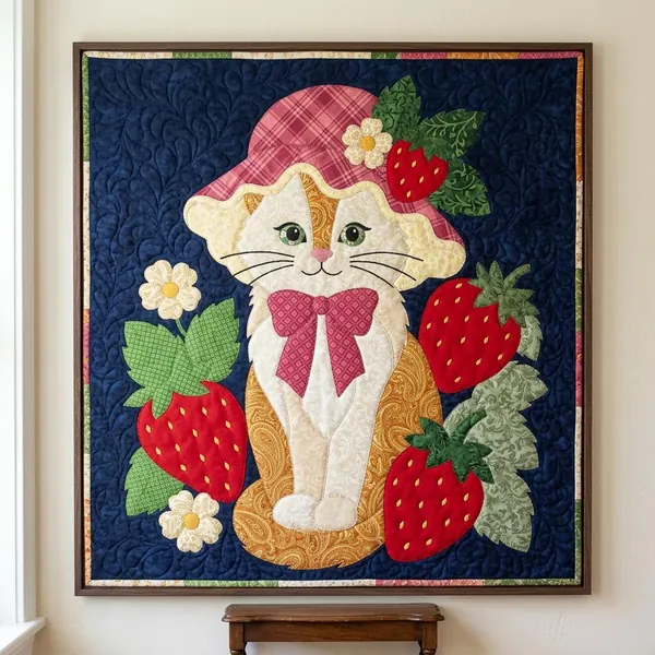 Strawberry Cat quilt pattern